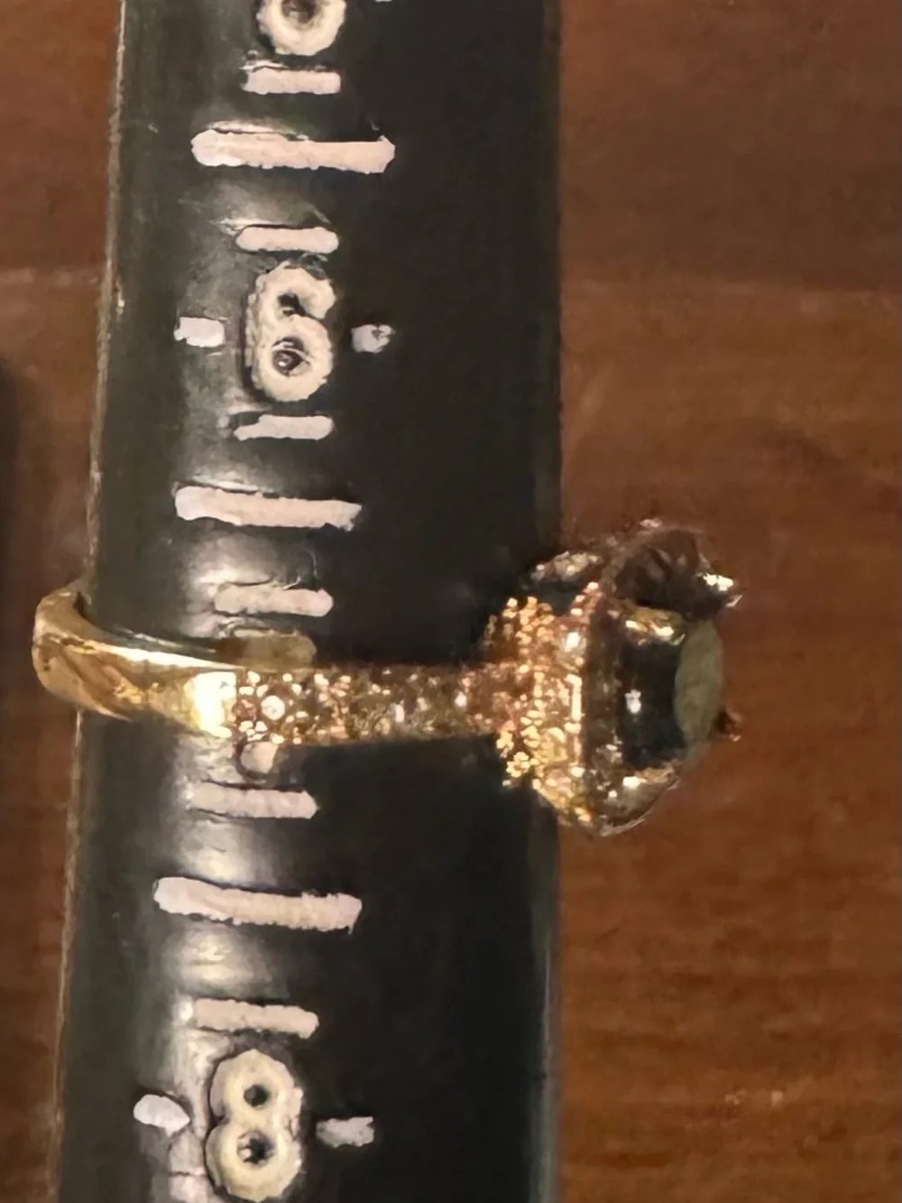 Gold Halo Ring with Blue, red, peach Cushion Gem
